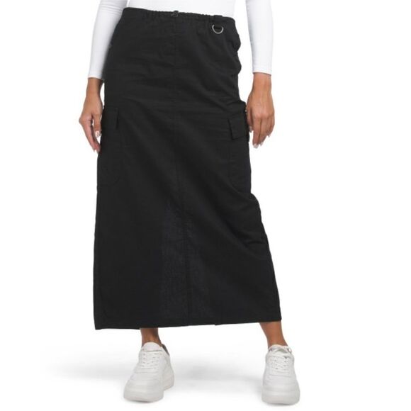 New House of Harlow black Ripstop cargo maxi skirt small s - Picture 1 of 7